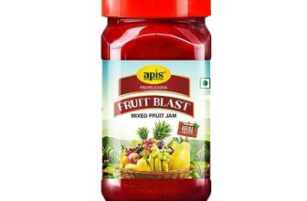 Apis Fruit Blast Mixed Fruit Jam for Breakfast with Real Fruit Ingredients Made with 7 Type of Fruit Pulp | 100% Vegetarian 1kg Jar