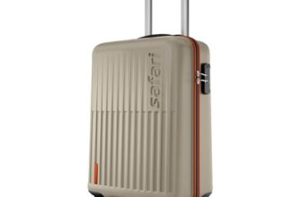 Safari Astra Neo 8 Wheels 56cm Cabin Size Trolley Bag, Hard Case Polycarbonate, 360 Degree Wheeling Carry-on Luggage for Men & Women, Travel Bag, Suitcase for Travel, Trolley Bag for Travel, Champagne