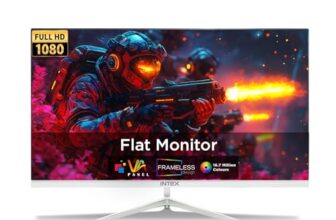 Intex 24 Inch Flat Gaming Monitor | Full HD 1080p | 120Hz Refresh Rate | VA Panel | Frameless Design | Built-in Speakers | HDMI & VGA | Ideal for Gaming & Work