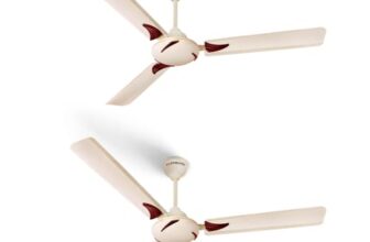 LONGWAY Creta 1200mm/48 inch High Speed Anti-dust Decorative 5 Star Rated Ceiling Fan 400 RPM with 2 Year Warranty (Ivory, Pack of 2)