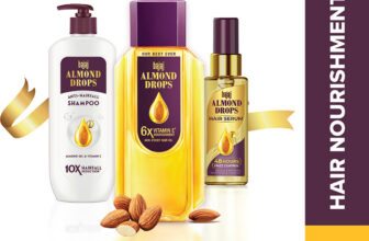 BAJAJ Almond Drops Hair Nourishment Kit – Almond Drops Hair Oil 350ml + Shampoo 340ml + Serum 50ml(3 Items in the set)