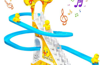 J K INTERNATIONAL Duck Slide Toy Set,Duck Track Toys for Kids – Small Ducks Stair Climbing Toys(Multicolor)