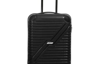 Emblem Luggage Hard Polypropylene Cabin Trolley Small 55cm Trolley Bag for Travel, Lock System 360 Degree 8 Wheels (Black)