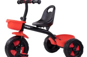 Bumtum Baby Trikes – My First Ride Bold in Red Tricycle | Play N Plug Tricks Cycle for Babies and Kids Sturdy Designs with Storage Box Horn and Guarded Seats, Heavy Wheels | 2-5 Years Kids