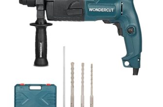 WONDERCUT 850W, WC-2-20RTB Rotary Hammer Drill 20mm, 1000RPM, Copper Armature, with BMC Box, 3 Pcs Drill Bits, 1 Metal Depth Gauge | Blue & Black