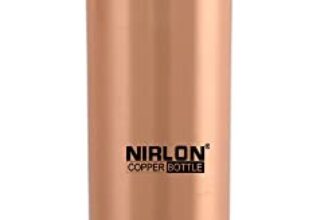 NIRLON Jal Copper Tamba Bottle with Leaf Proof Protection/Joint Less, Ayurveda and Yoga Health Benefits for Everyday Use, School, Gym, Office, Jal 1000ml, Set of 1