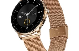 Boat Chrome Iris Fashion Smart Watch for Women – Elegant Ultra-Sleek Dial, Light-Weight Metal Body, 1.32″ AMOLED Display, 1000 Nits, AOD, Female Wellness Tracking Watch for Woman (Metal Gold)