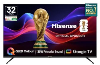 Hisense 80 cm (32 Inches) HD Ready Smart QLED Google TV | HDR10, 30W Powerful Speakers, Dolby Audio | Super Bright Panel | Google Assistant & Chromecast | HDR 10 | Voice Control | 32E5Q (Black)
