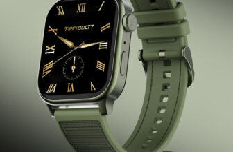 Fire-Boltt Rise Force 1.85 BT Calling, Nylon Fluoroelastomer Hybrid Strap Rotating Crown Smartwatch(Moss Olive Strap, Free Size)