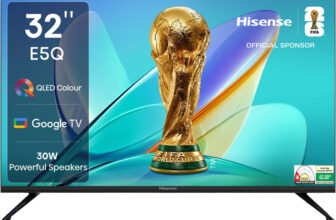 Hisense 32E5Q 80 cm (32 inch) QLED HD Ready Smart Google TV with 30W Powerful Sound Output| Dolby Audio| Super Bright Panel(32E5Q)