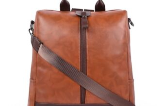 ADISA Faux Leather Unisex Backpack Bag for Men Women Boys Girls (BPH065-BRO)