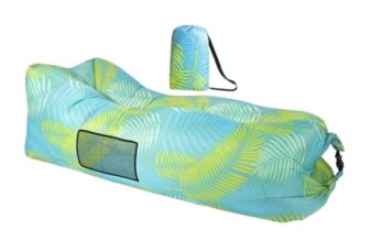 OFBOSMI Outdoor Inflatable Lounger with Air-Fill Design, Side Pocket and Carry Bag (Green)