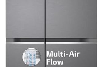 LG 655 L Frost-Free Smart Inverter Double Door Side-By-Side Refrigerator (GL-B257HDSY, Dazzle Steel, Express Freeze | Multi Air-Flow)