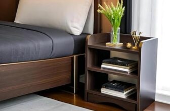 Yookeer Modern Bedside Table with 3 Shelves,Bed Side Table Wooden Organizer Stand/Home Decor Table/Coffee Table/End Table/Side Table for Bedroom/End Table for Living Room 40.6×25.4×50.8 cm,Dark Brown