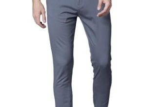 Highlander Men Powder Blue Chinos Crop Fit Trousers