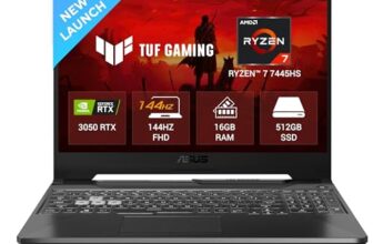 ASUS TUF A15 (2025), AMD Ryzen 7 7445HS,RTX 3050-4GB,75W TGP,16GB DDR5(Upgradeable Upto 64GB) 512GB SSD,FHD,15.6″,144Hz,RGB Keyboard,Windows 11,Graphite Black,2.3 Kg FA506NCG-HN199W, Gaming Laptop