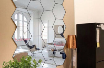 wall1ders 50 cm 20 Hexagon Silver Self Adhesive Sticker(Pack of 20)