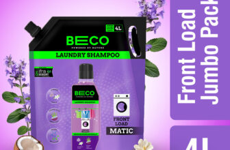 Beco Chemical Free Front Load |Tough Stain Removal Formula|Lavender & Vanilla|Natural Fresh Liquid Detergent(4 L)