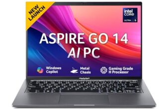acer AspireGo14, Intel Core Ultra5 125H AI Processor,Office 2024 + M365 Basic, 16 GB RAM, 512 GB SSD, WUXGA IPS, 14.0″/35.56 cm, Win 11 Home, Steel Gray, 1.5 kg, AG14-71M, Backlit KB, Premium Laptop