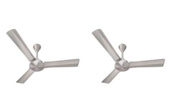 Havells 1200Mm Ep Trendy Energy Saving Ceiling Fan (Brushed Nickel, Pack Of 2), Brown, 1 Star