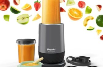 Preethi MiniBlend – Compact Blender & Juicer for Lump Free Purees & Smoothies | 25,000 RPM | Two Razor sharp Ninja blades, Two Leak-proof Jars with Sipper & Storage Lids | Free Lifelong Service