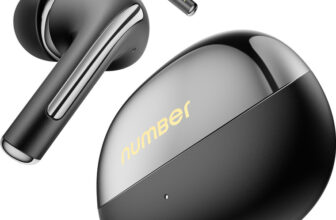 Number Navo Buds X3 w/ 50H Playtime, Dual Pairing, 13mm Speakers, ENC, 45ms Low Latency Bluetooth(Diamond Black, True Wireless)