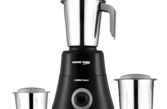 Voltas Beko, A Tata Product Powerfull 525 W Mixer Grinder with GrindX Technology (G5253HP-BG | 3 Jars | Black & Grey)