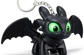 SIVENZA Dragon Keychain Toy with Moving Wings and Light, On Off Switch, Black Color (Night Fury)