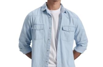 INKD Men’s Full Sleeve Denim Shirt – Regular Fit | Double Pocket | Denim Shirts for Men | Men’s Casual Shirts