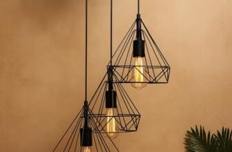 Homesake Hanging Light Diamond Cluster-Modern Ceiling Pendant Light for Home Decoration, Living Room,Bedroom, and Dining Room, Stylish Chandelier, Contemporary Interior Design, Pack of 1, (Black)