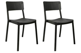 Cello Eskimo Chair Set Pack of 2 – Black | Strong and Durable | Easy to Clean | Chair for Living Room, Bed Room, Kitchen, Office Room, Outdoor | 3 Years Warranty