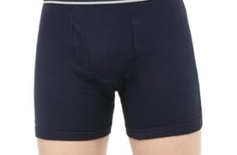 Macroman Valentino Classic Designer Trunks for Men, Premium Compact Cotton Rib Stretch Trunk Underwear with Anti-Microbial Finish, Navy Blue, S, Pack of 1