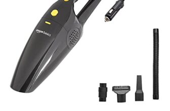 amazon basics Portable Handheld Car Vacuum Cleaner with 3000Pa Powerful Suction,4.5 M Cord,Reusable Triple Hepa Filter for Deep Cleaning(Wet and Dry),Black,350 Milliliters