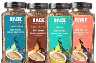 Rage Coffee Silk Blend Instant Coffee Combo Pack of 4 | Classic, Belgian Chocolate, Creamy Hazelnut & Vanilla Velvet | Premium Bold & Smooth Flavors | 120g Each Jar | 100% Arabica | Hot & Cold Brew – 480g