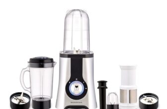 Morphy Richards 4-in-1 BlendMaster Table Blender 400W | Multifunctional: Grind, Crush, Chop & Extract |SS Blades | 4 Jars | 24,000 RPM High-Speed | 2-Speed + Pulse Mode | 2-Yr Warranty【Silver & Black】