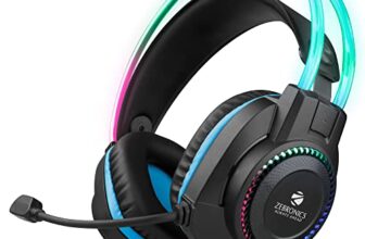 Zebronics Jet PRO Premium Wired Gaming On Ear Headphone with LED for Headband + earcups, 40mm Neodymium Drivers, 2 Meter Braided Cable, with mic, Suspension Design, 3.5mm + USB Connector (Black, Blue)