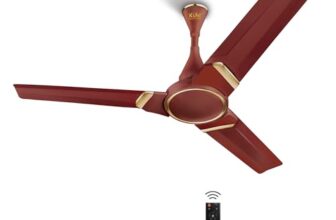 KUHL Prima A3 1200mm BLDC Ceiling Fan with Remote | INR 300 Off on Exchange | BEE 5 Rated & ISI Marked| High Airflow | Saves up to 65% Electricity | 5-Year Warranty | Brown