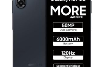 Samsung Galaxy A07 5G Smartphone (Black, 4GB RAM, 128GB Storage) | 120Hz Refresh Rate | Massive 6000mAh Battery | 50MP True Dual Camera | 6 Gen OS Upgrades | Knox Vault