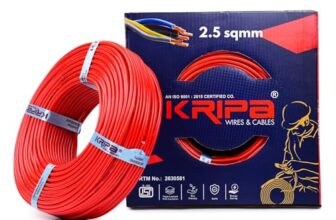 KRIPA 2.5 Sqmm FR PVC Insulated CCA Copper Wire | 90 Meter Single Core Multistrand House Cable | Flame Retardant | Gauge 10 | Red