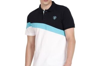 AWG ALL WEATHER GEAR Men’s Polo T Shirt White-Navy Blue