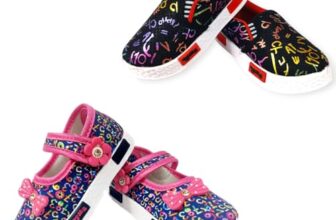 Coolz Girls Ballerina and Shoes Combo (2 Pairs) for 1-4 Years (Cute-1-Magenta Bellies and Pogo-2a-Black Shoes, 18 Months)
