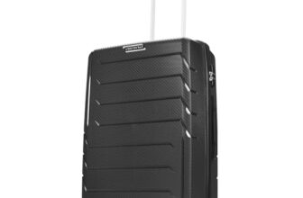 Aristocrat Polypropylene Chroma Check-in 66 Cm(Medium) 8 Wheels Spinner Trolley Bags for Travel Hard Case Luggage,Lightweight Bag,Suitcase with Combination Lock & 3 Years Warranty (Black)