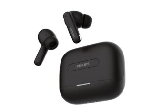 Philips TAT1050BK/94 Truly Wireless Earbuds with ANC, Quad Mic ENC, Up to 50 Hr Playtime, 13mm Neodymium Drivers, Multipoint, IPX5 Water Resistance, Fast Charging, Ultra Low Latency (Deep Black)