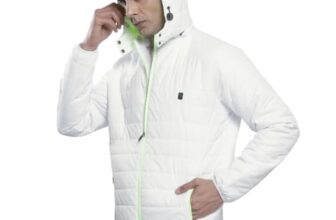 The Indian Garage Co Men White Slim Fit Solid Puffer Jacket