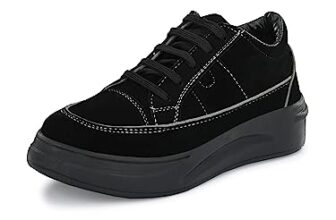 EL PASO Black Faux Leather Casuals Sneakers Walking Shoes for Women & Girls – 3 UK
