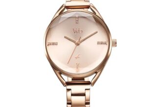 Fastrack Vyb Quartz Analog Rose Gold Dial Rose Gold Alloy Strap Watch for Women-FV60052WM02W