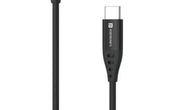 Portronics USB Type C Cable 2 A 1 m Konnect C1 20W PD Quick Charging(Compatible with Smartphones, Black, One Cable)