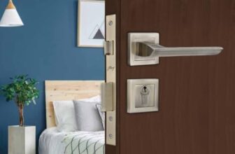 Godrej Mortise Lock | Handle Lock Set | Calla Rossette Home Décor Handle | Matte Black Nickel Finish | 240 mm Lockbody | Eco Pin Cylinder 60 mm Knob from Inside and with 3 Keys|5 Years Warranty