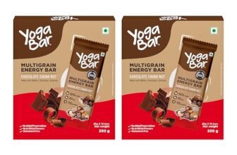 Yogabar Multigrain Energy Bars – Chocolate Chunk 20 Bars – Daily Protein Snack, High Energy & Nutrition Bars – with 8g Protein & 7g Fibre – No Preservatives – Pack of 2, 10 Bars each