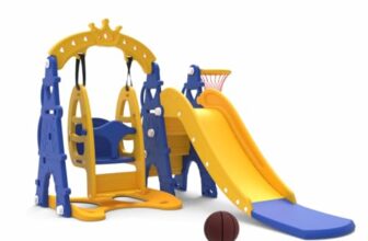Amazon Brand – Solimo 3-in-1 Garden Castle Slide & Swing for Indoor & Outdoor Use | for Kids 2-8 Years Old | Safe & Fun | Ideal for Boys & Girls | Toy for Kids | Easy Assembly, Multicolor
